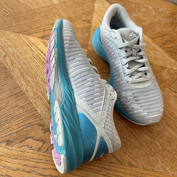 Asics Dyna Flyte 2 Gray Blue Running Shoes Womens 6.5 Athletic Sneaker - T7D5N - Picture 6 of 13